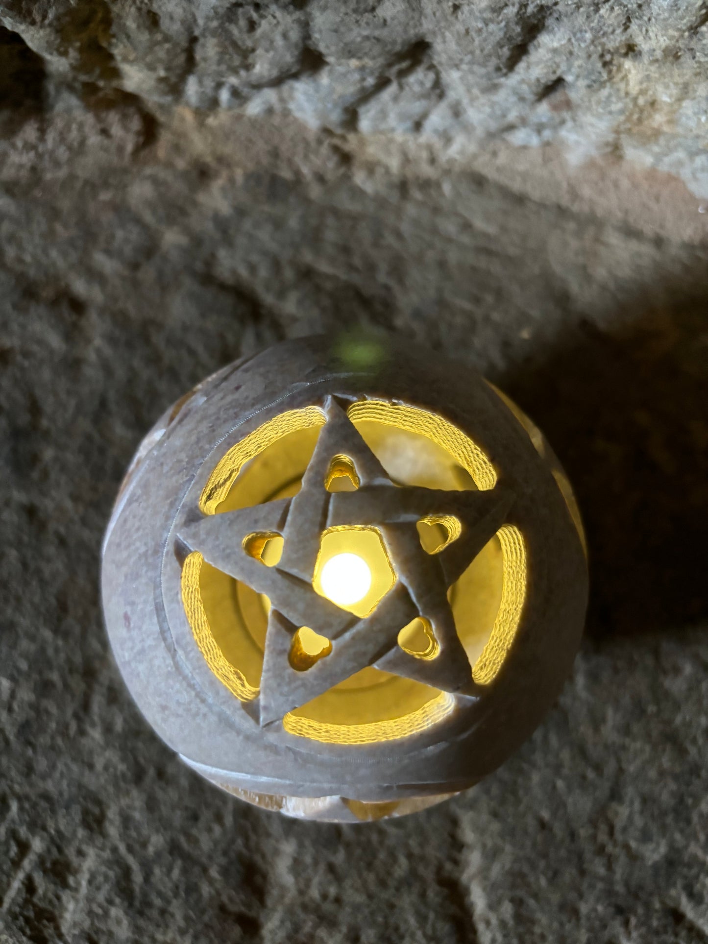 Soap Stone Pentagram Candle holder