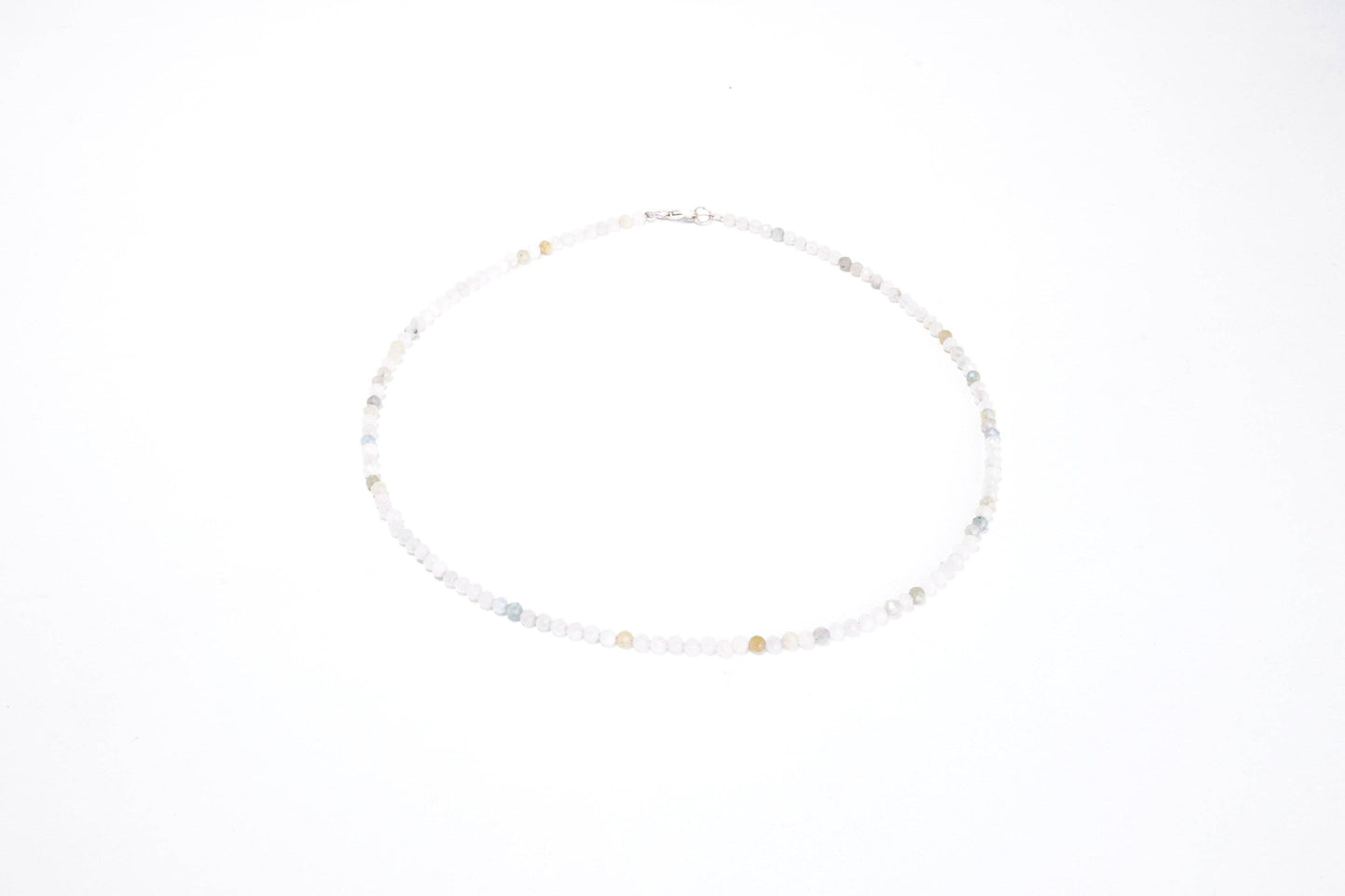 Morganite gemstone Necklace 925 silver clasp