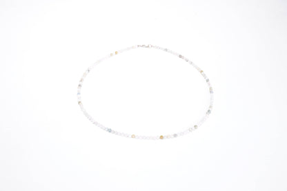 Morganite gemstone Necklace 925 silver clasp