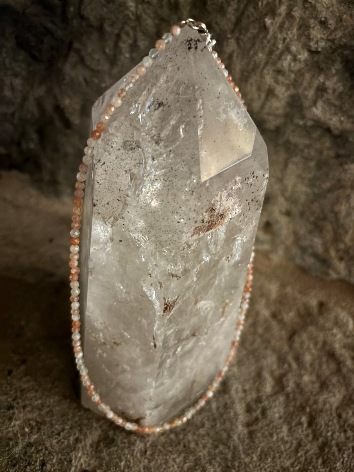 Arusha Sunstone Necklace with 925 silver clasp