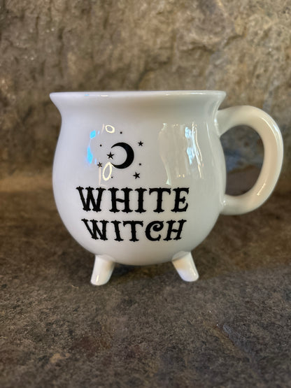 Cauldron Mug White Witch