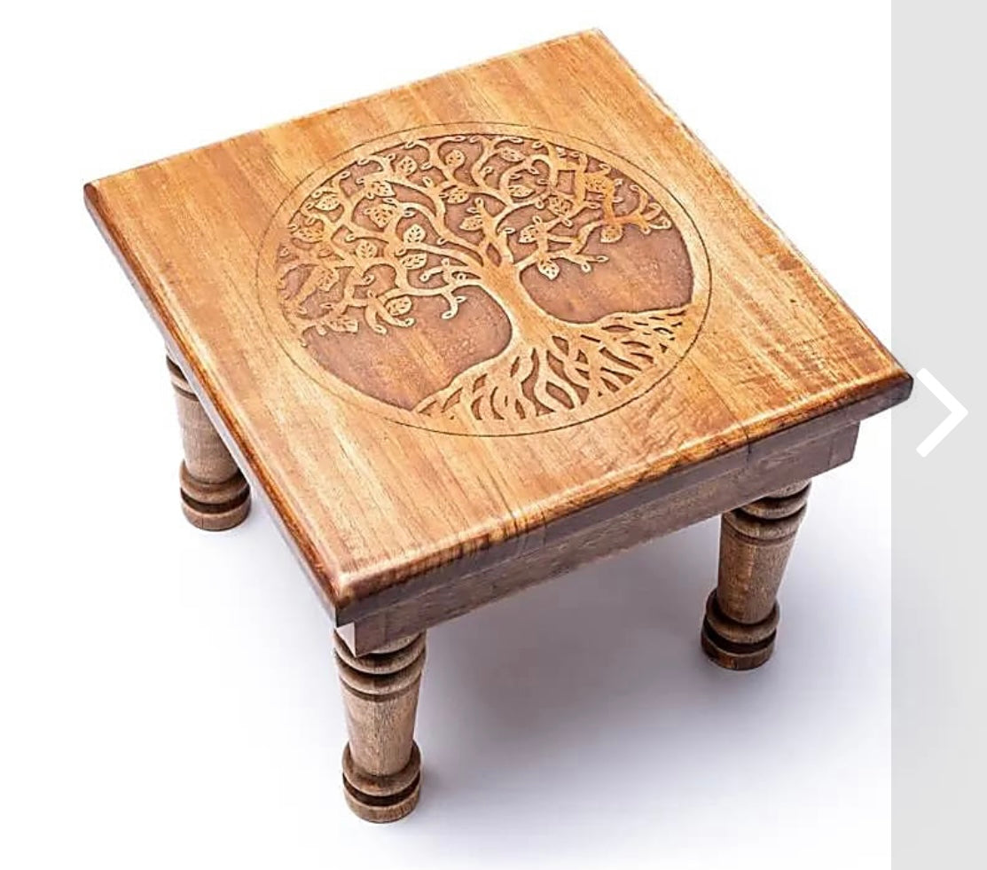 Acacia Wood Altar Table - Yggdrasil Tree of Life