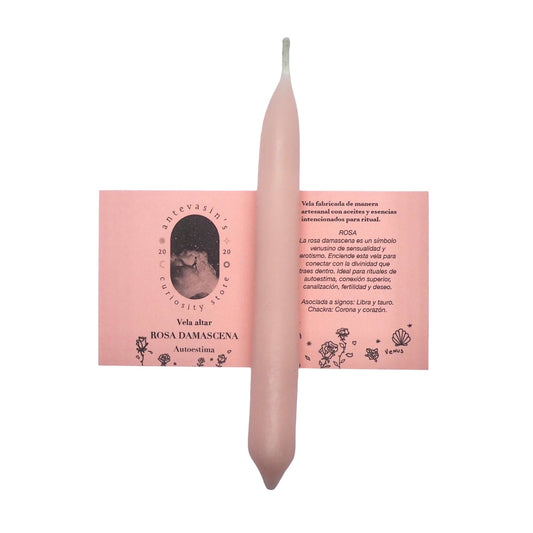 ROSA DAMASCENA light pink ritual candle (self-esteem, self-love)