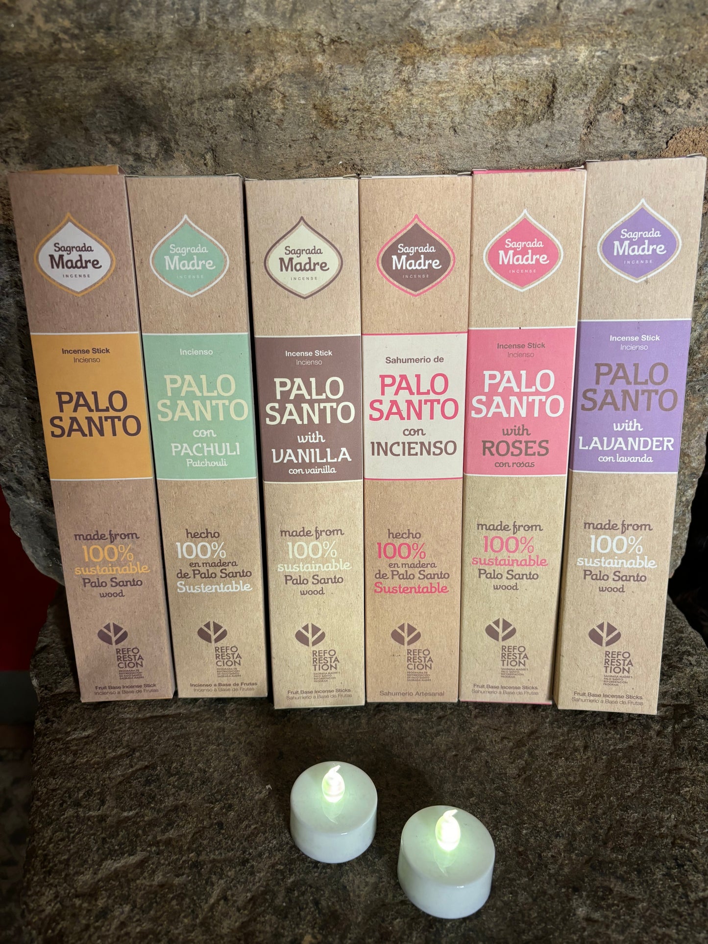 Incienso Sagrada Madre - Palo Santo - diferentes tipos, Rosa, Vainilla, Incienso, Jazmín, Lavanda, Palo Santo 100% Natural Incienso Stick