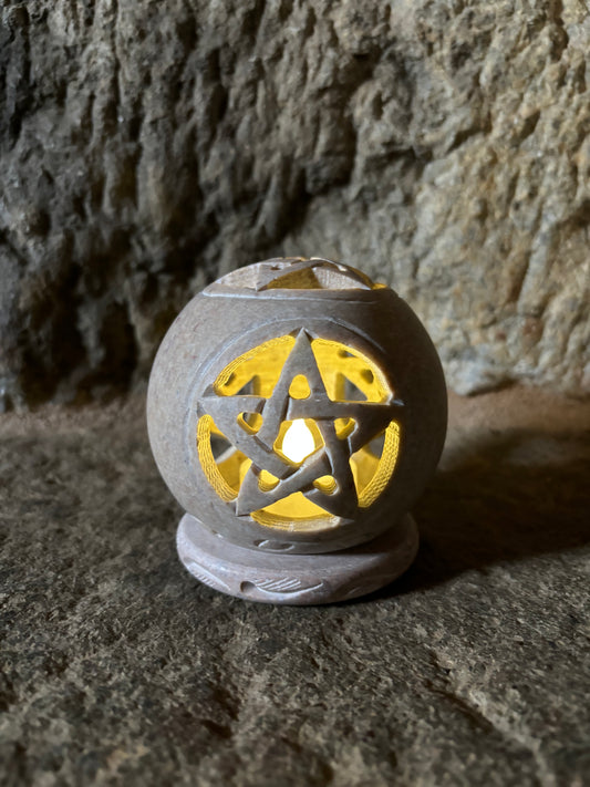 Soap Stone Pentagram Candle holder