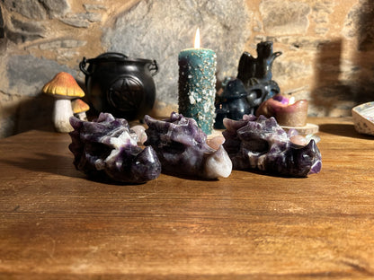 Dream Amethyst Dragons Heads