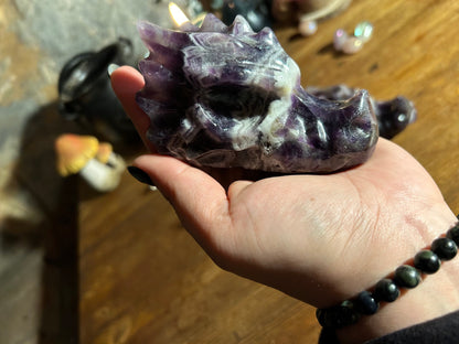 Dream Amethyst Dragons Heads