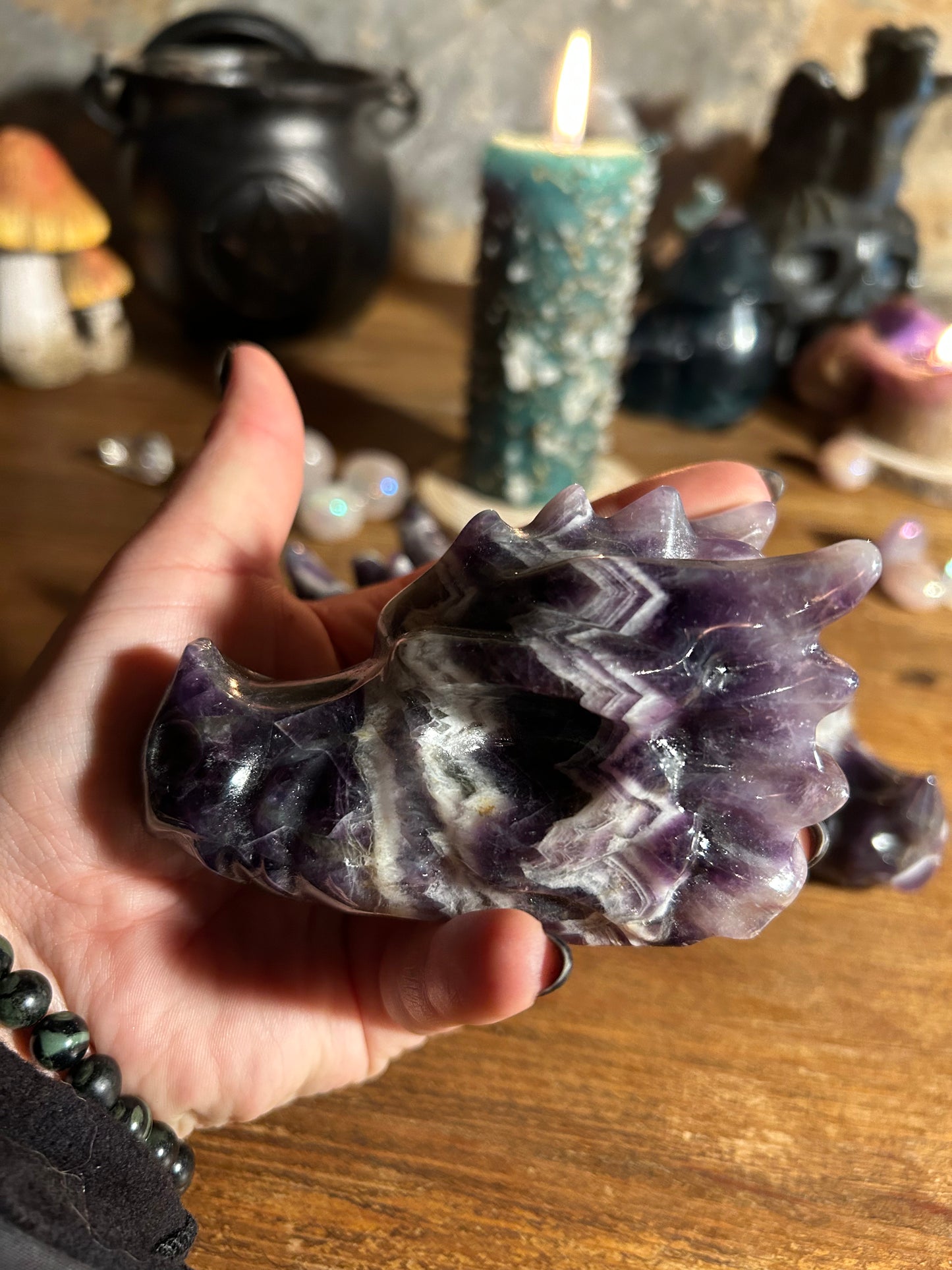 Dream Amethyst Dragons Heads