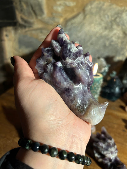 Dream Amethyst Dragons Heads