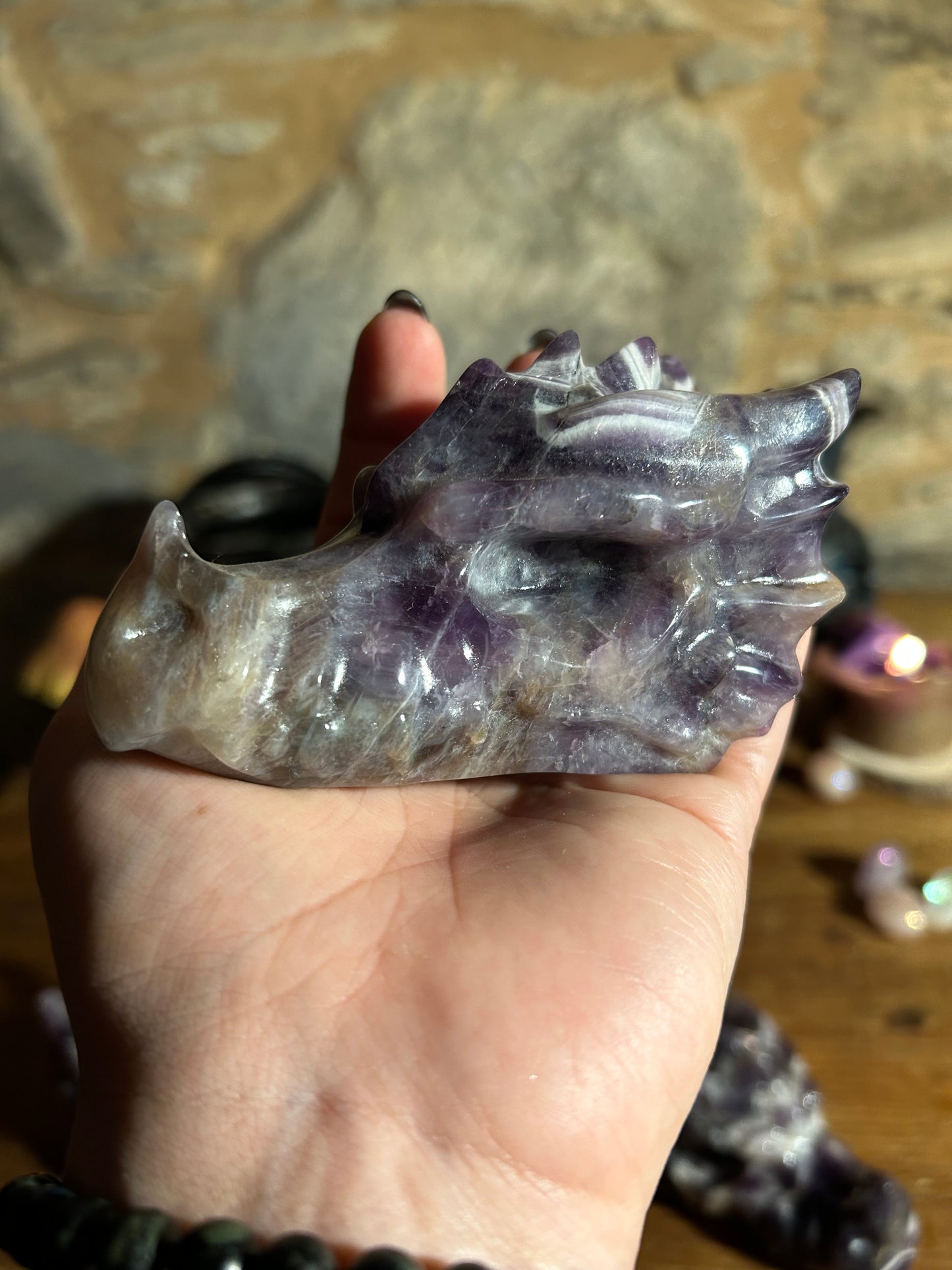 Dream Amethyst Dragons Heads