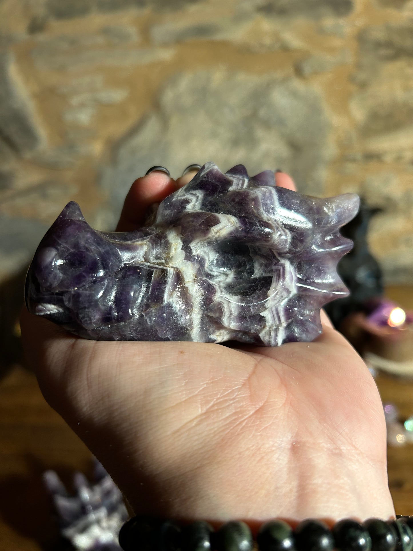 Dream Amethyst Dragons Heads