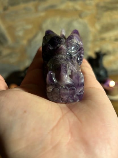 Deep purple Amethyst Dragons Heads