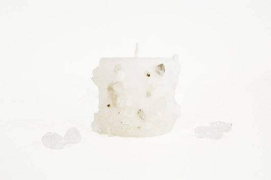 Clear quartz mineral Ritual Candle