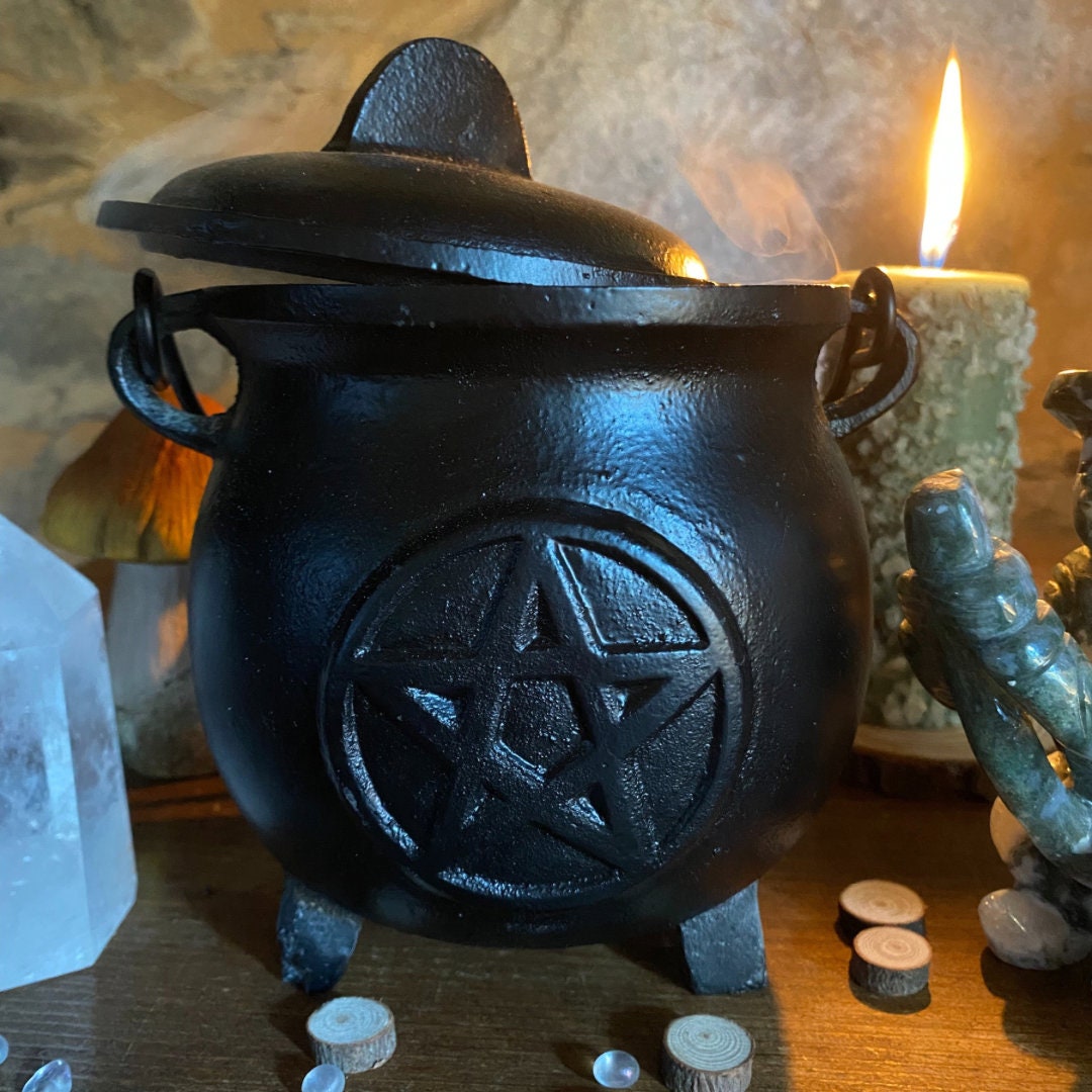 Witch cauldron XXL - Cast iron - For insence and Magic