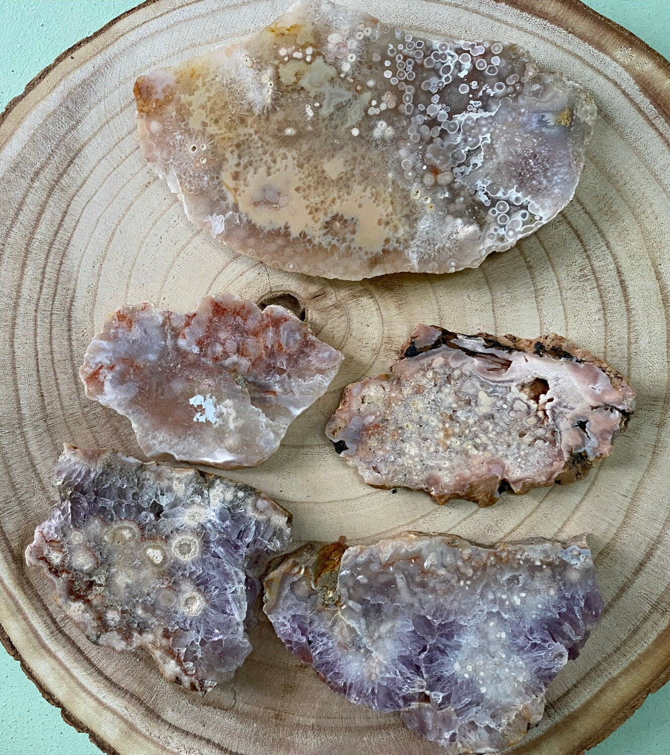 Pink Amethyst Flower Agate Slabs