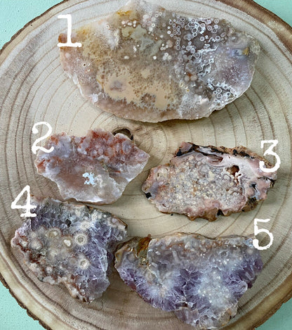 Pink Amethyst Flower Agate Slabs