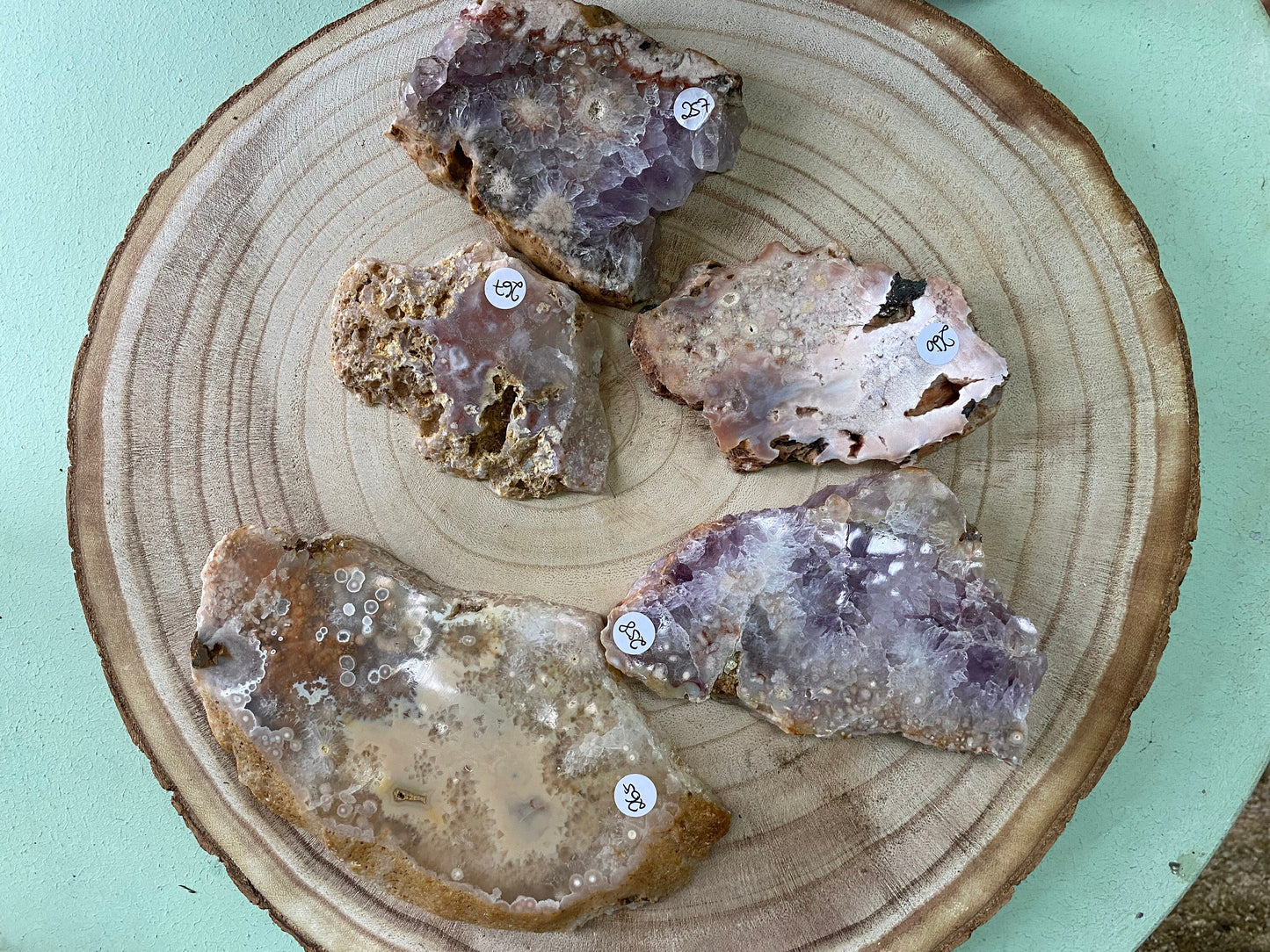 Pink Amethyst Flower Agate Slabs